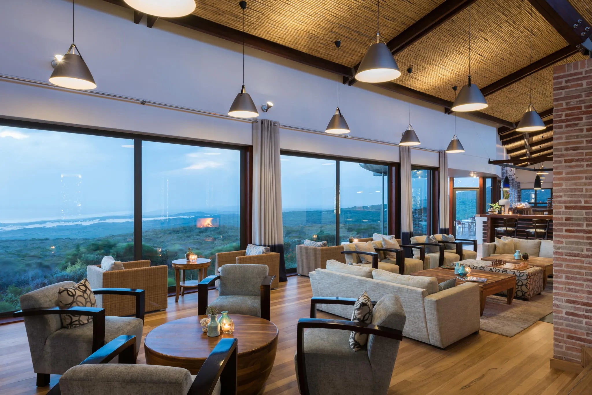 Forest Lodge Lounge at Grootbos Private Nature Reserve Forest Lodge, De Kelders, South Africa.