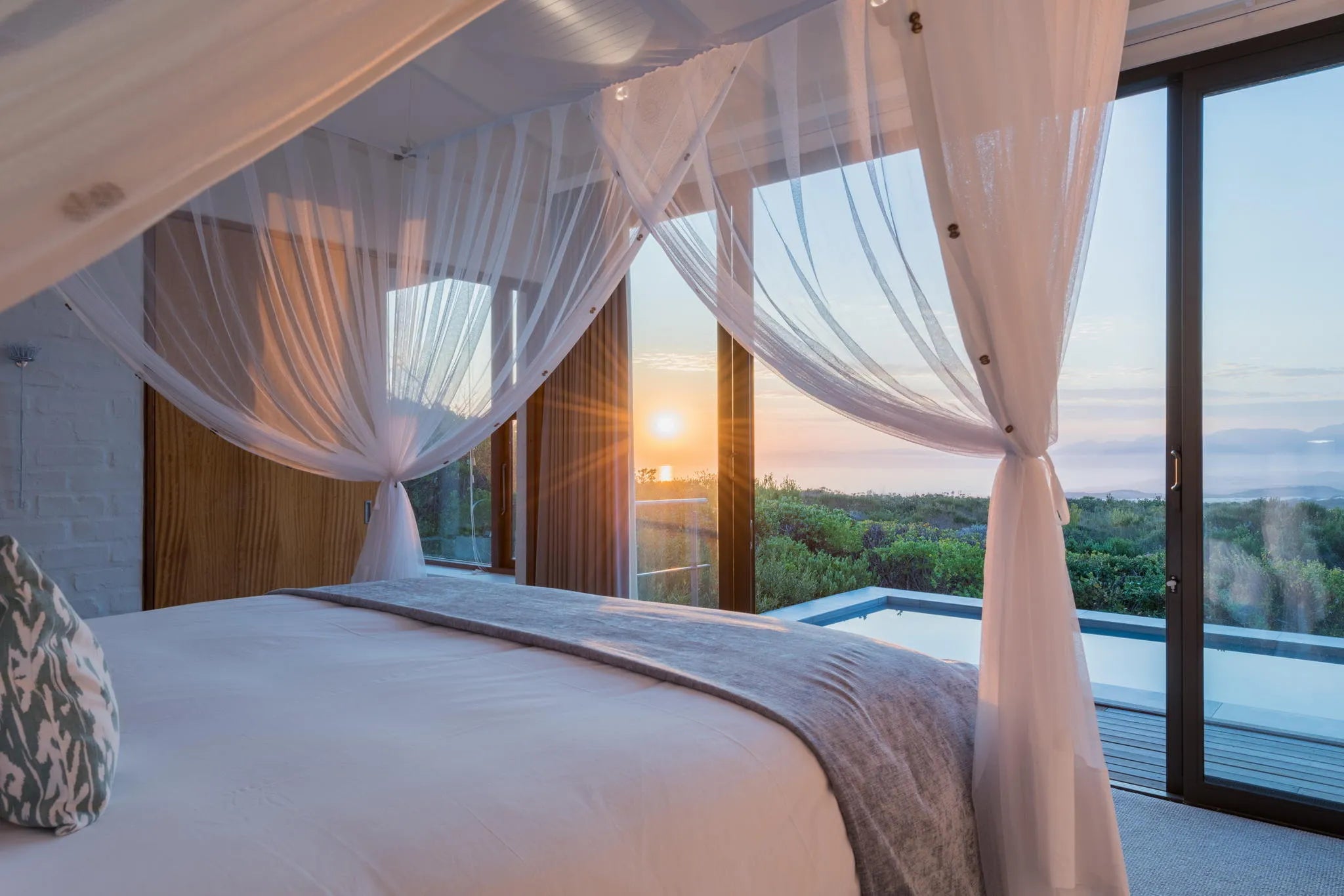 Suite Bedroom at Grootbos Private Nature Reserve Forest Lodge, De Kelders, South Africa.