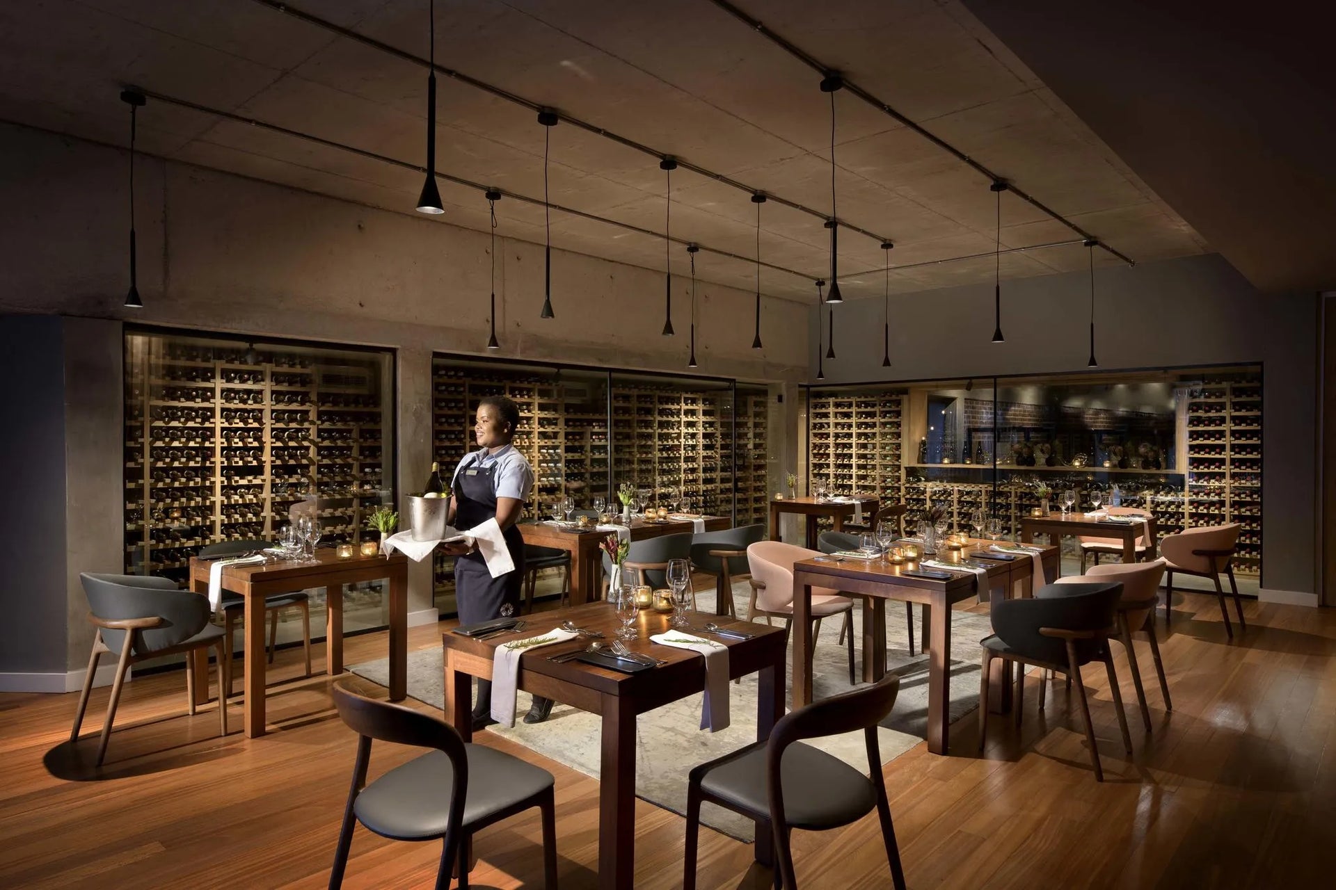 Wine Cellar at Garden Lodge at Grootbos Private Nature Reserve Garden Lodge, De Kelders, South Africa.