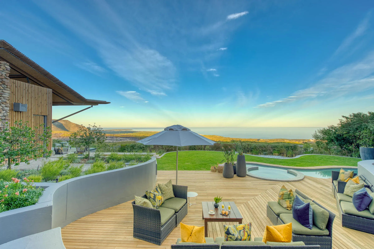 Garden Lodge outside area with pool at Grootbos Private Nature Reserve Garden Lodge, De Kelders, South Africa.