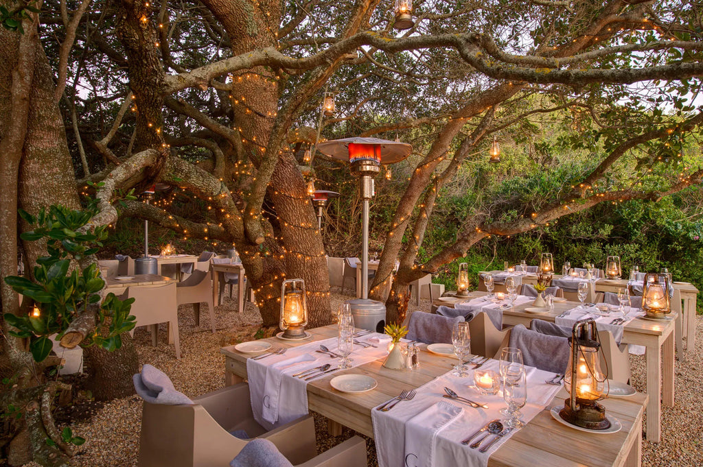 The Boma restaurant at Grootbos Private Nature Reserve Garden Lodge, De Kelders, South Africa.