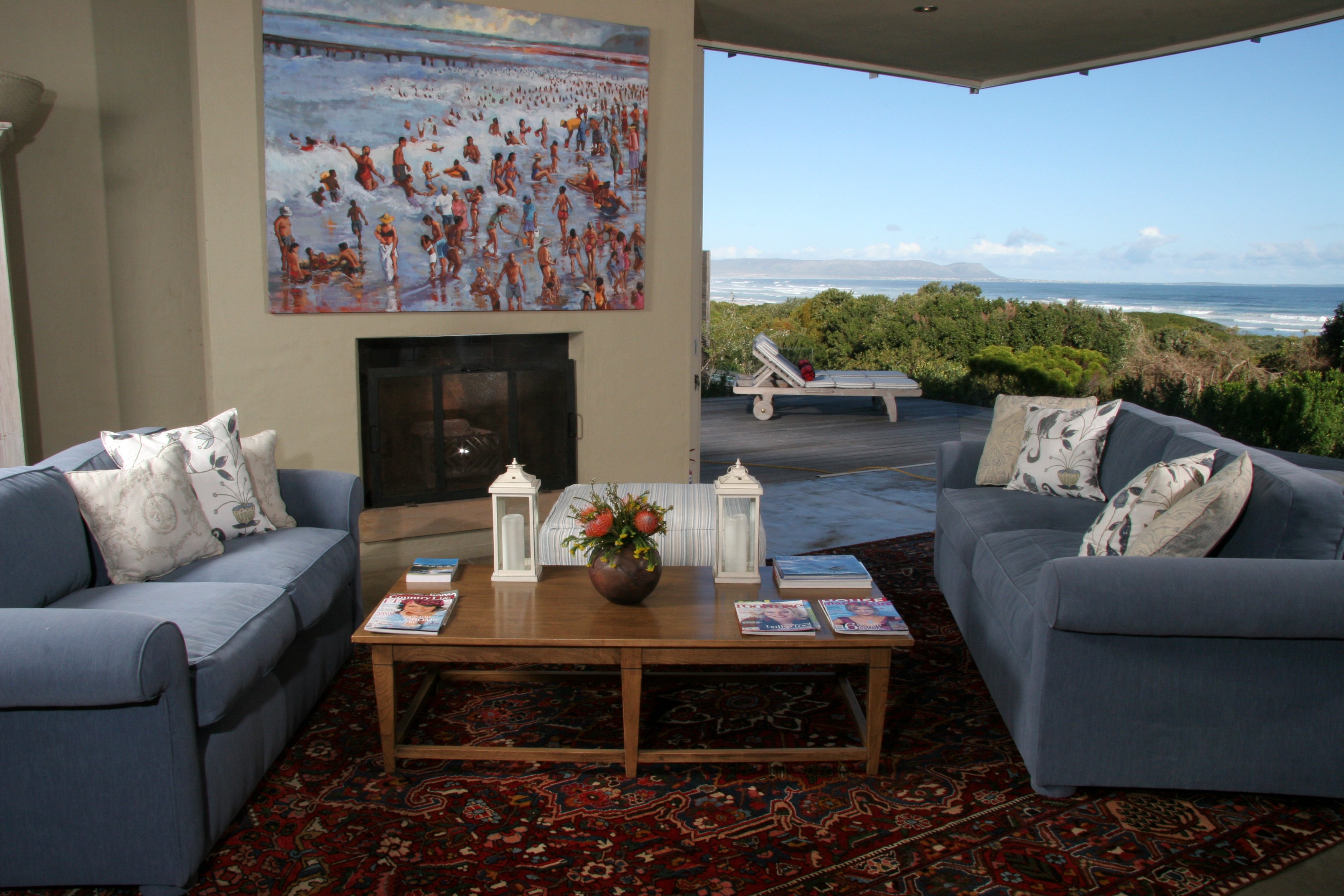 Main Lounge, overlooking our natural Fynbos garden and the ocean