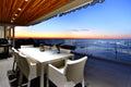 Outdoor dining with an ocean view