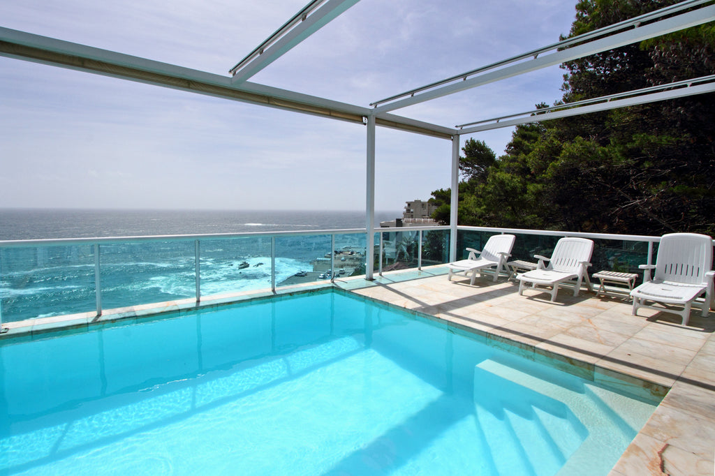 Inviting private pool with an ocean view