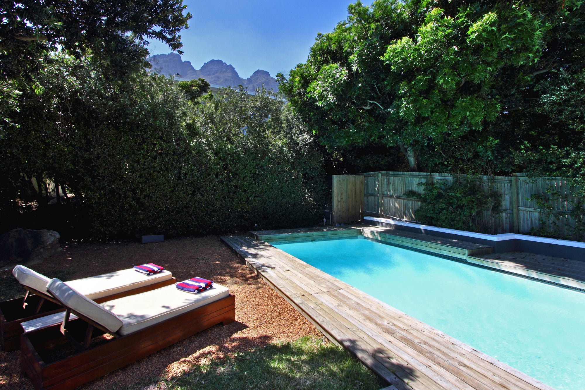 Laze on the private sun loungers