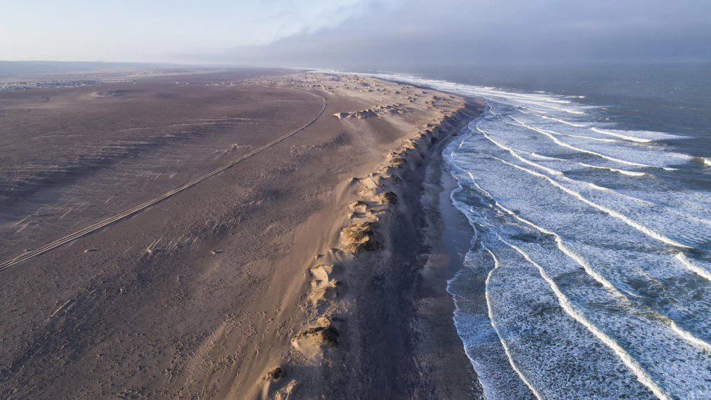 Sea views at Shipwreck Lodge, Skeleton Coast, Namibia.