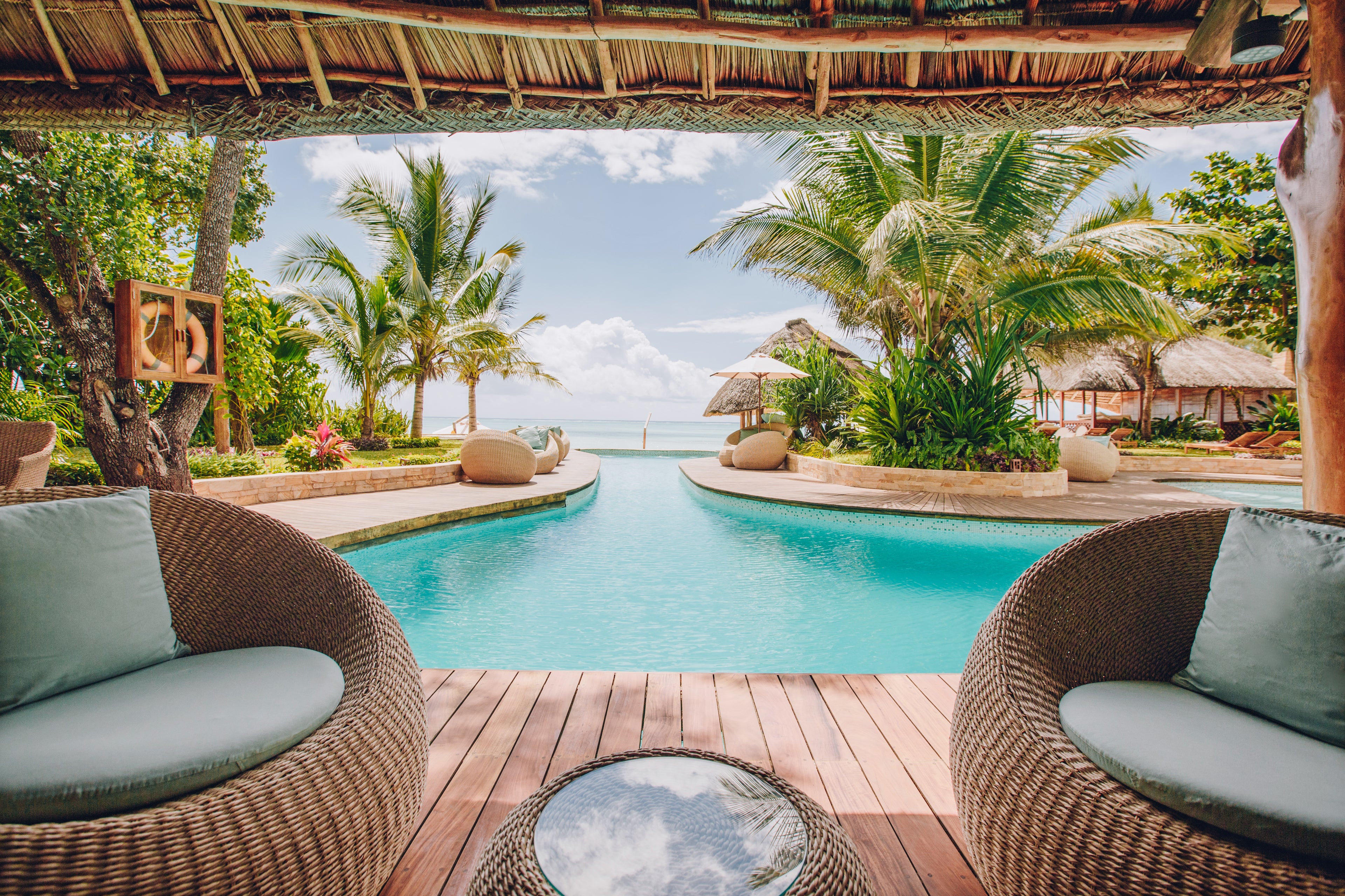 Bar + pool area