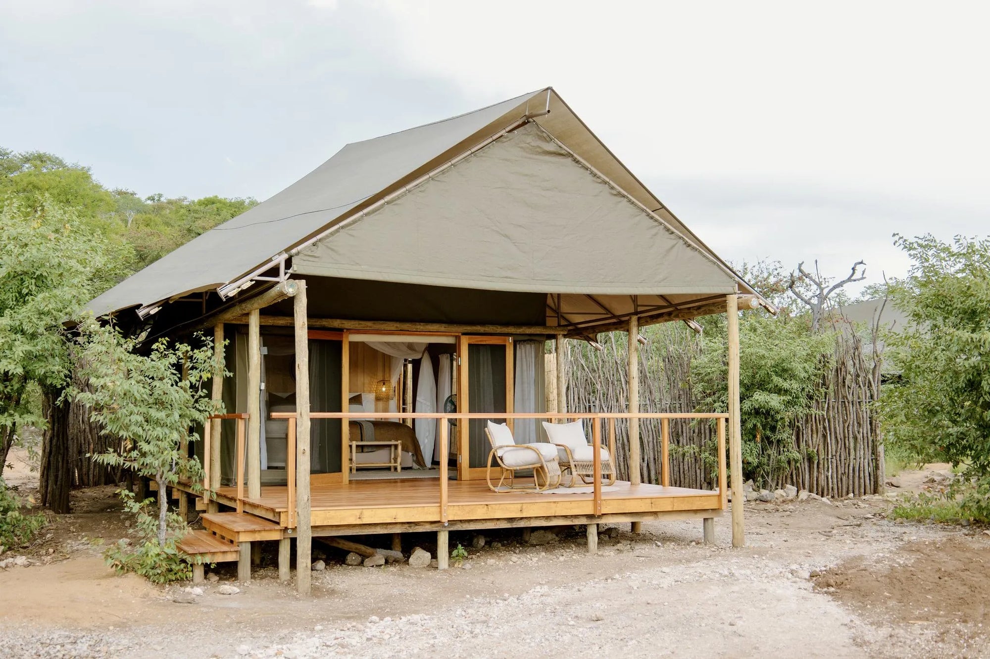 Encounter by Ongava Guest Tent at Encounter by Ongava, Ongava Private Game Reserve, Namibia.