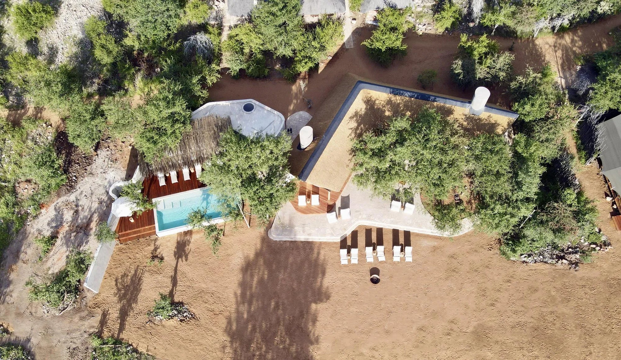 Encounter by Ongava aerial at Encounter by Ongava, Ongava Private Game Reserve, Namibia.