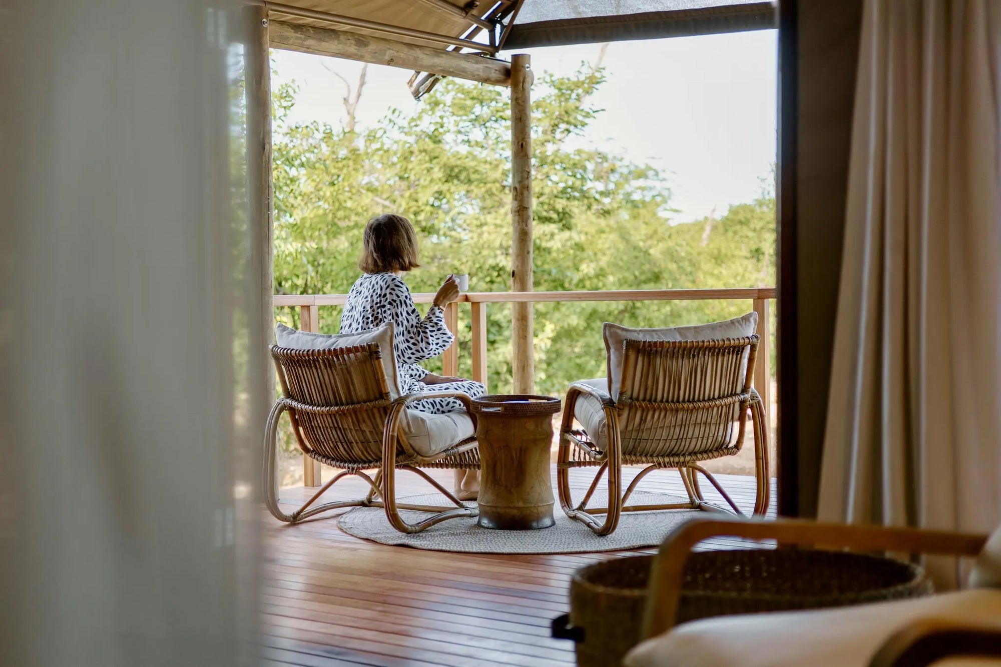 Encounter by Ongava private deck at Encounter by Ongava, Ongava Private Game Reserve, Namibia.