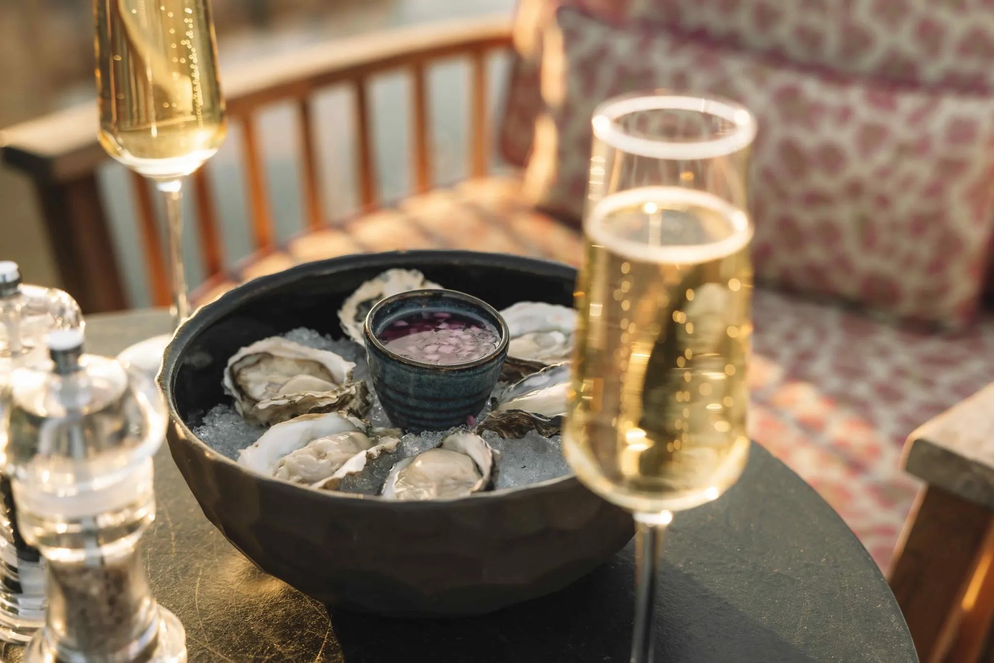 Oysters on The Silo Rooftop at The Silo Hotel, Cape Town, South Africa.