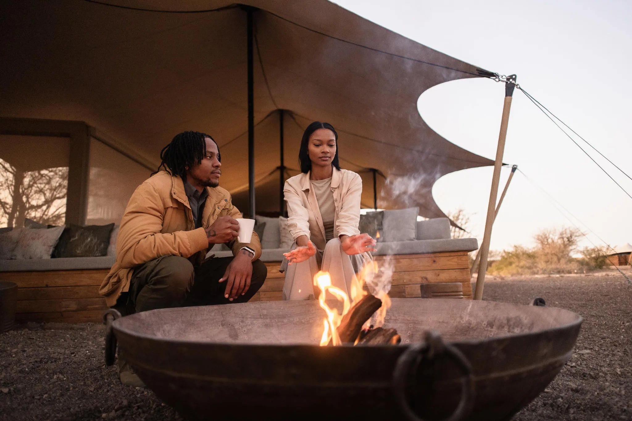 Wilderness Desert Rhino Camp at Wilderness Desert Rhino Camp, Palmwag, Namibia.