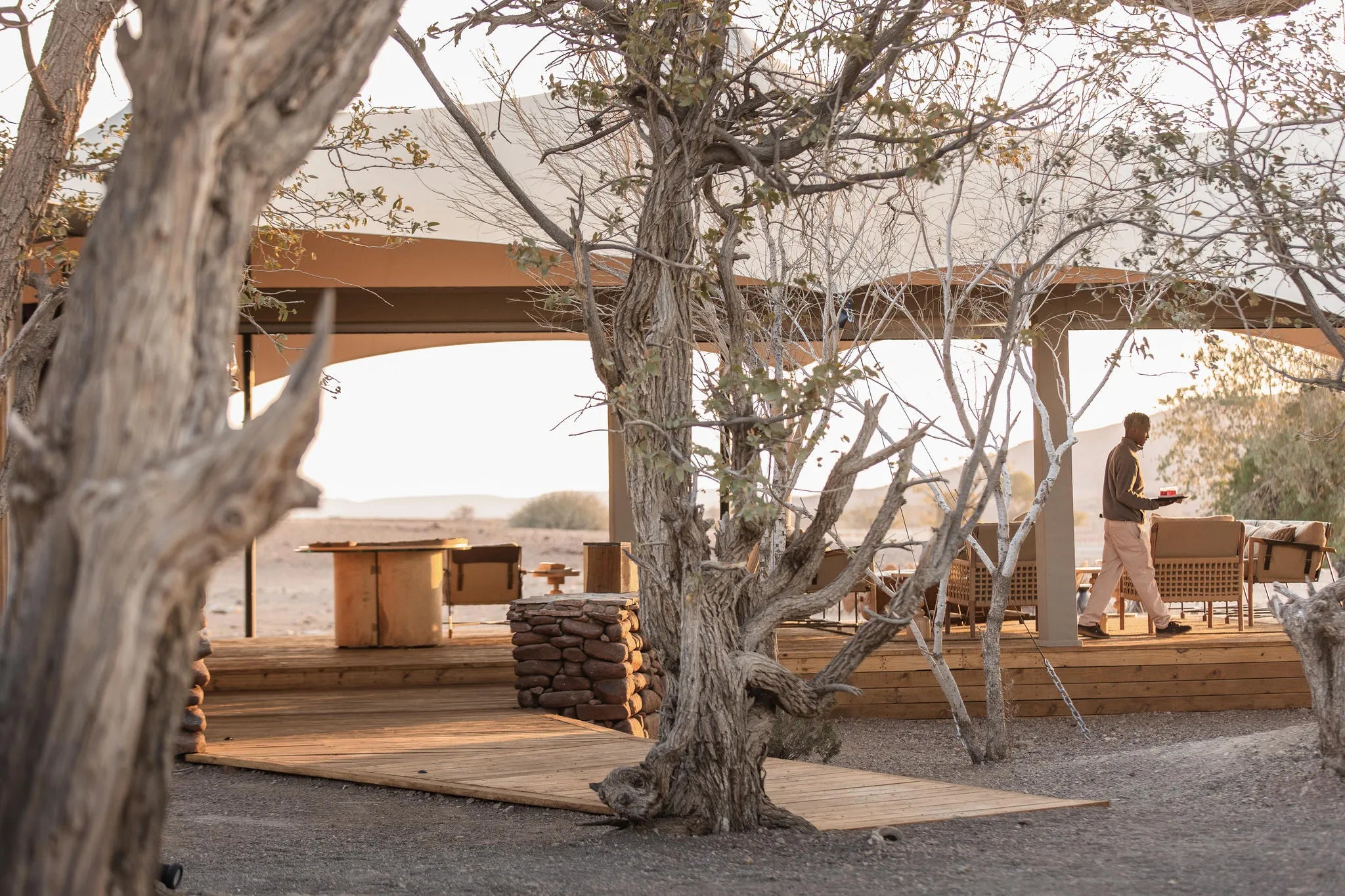 Wilderness Desert Rhino Camp at Wilderness Desert Rhino Camp, Palmwag, Namibia.