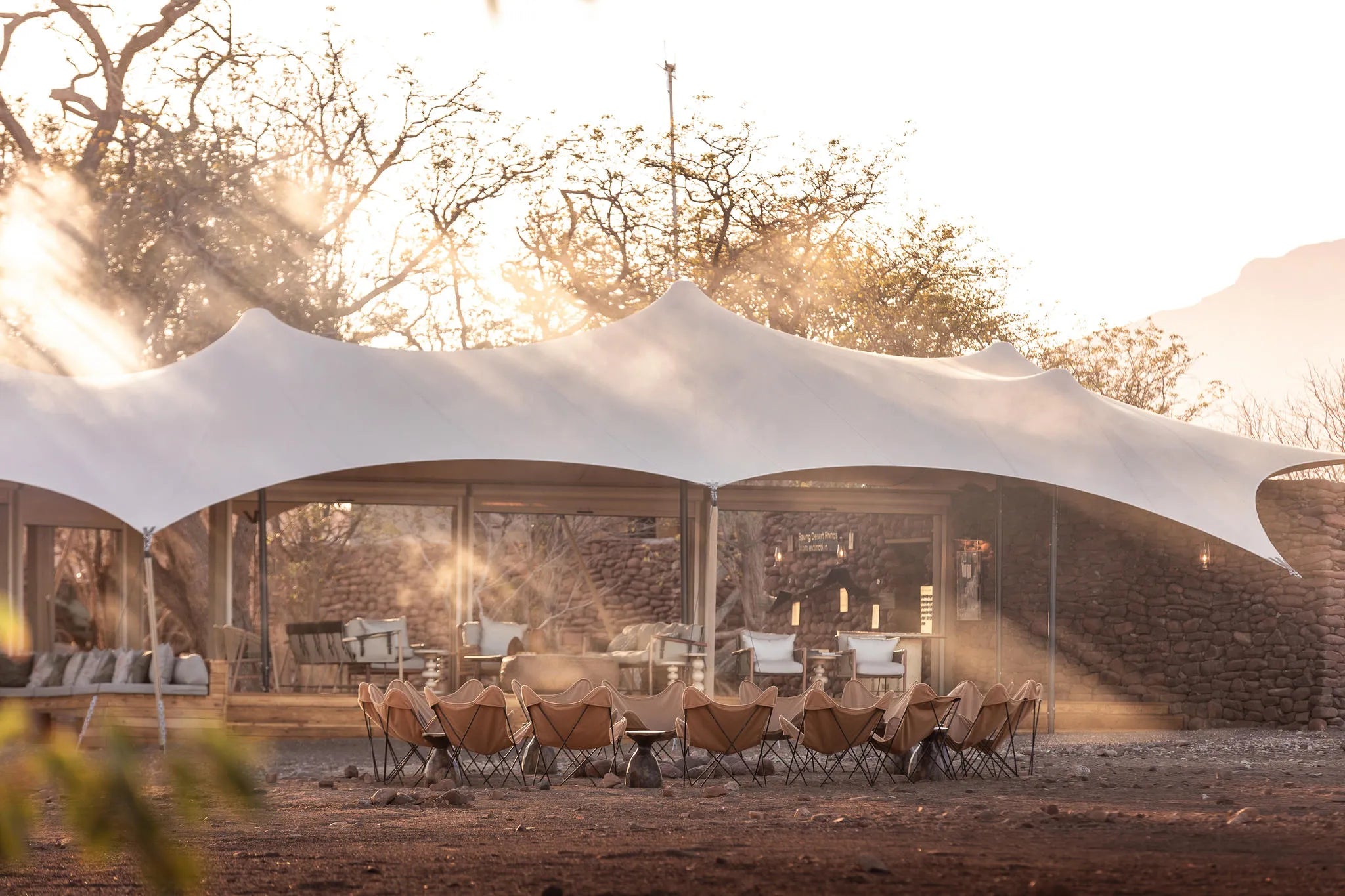 Wilderness Desert Rhino Camp at Wilderness Desert Rhino Camp, Palmwag, Namibia.