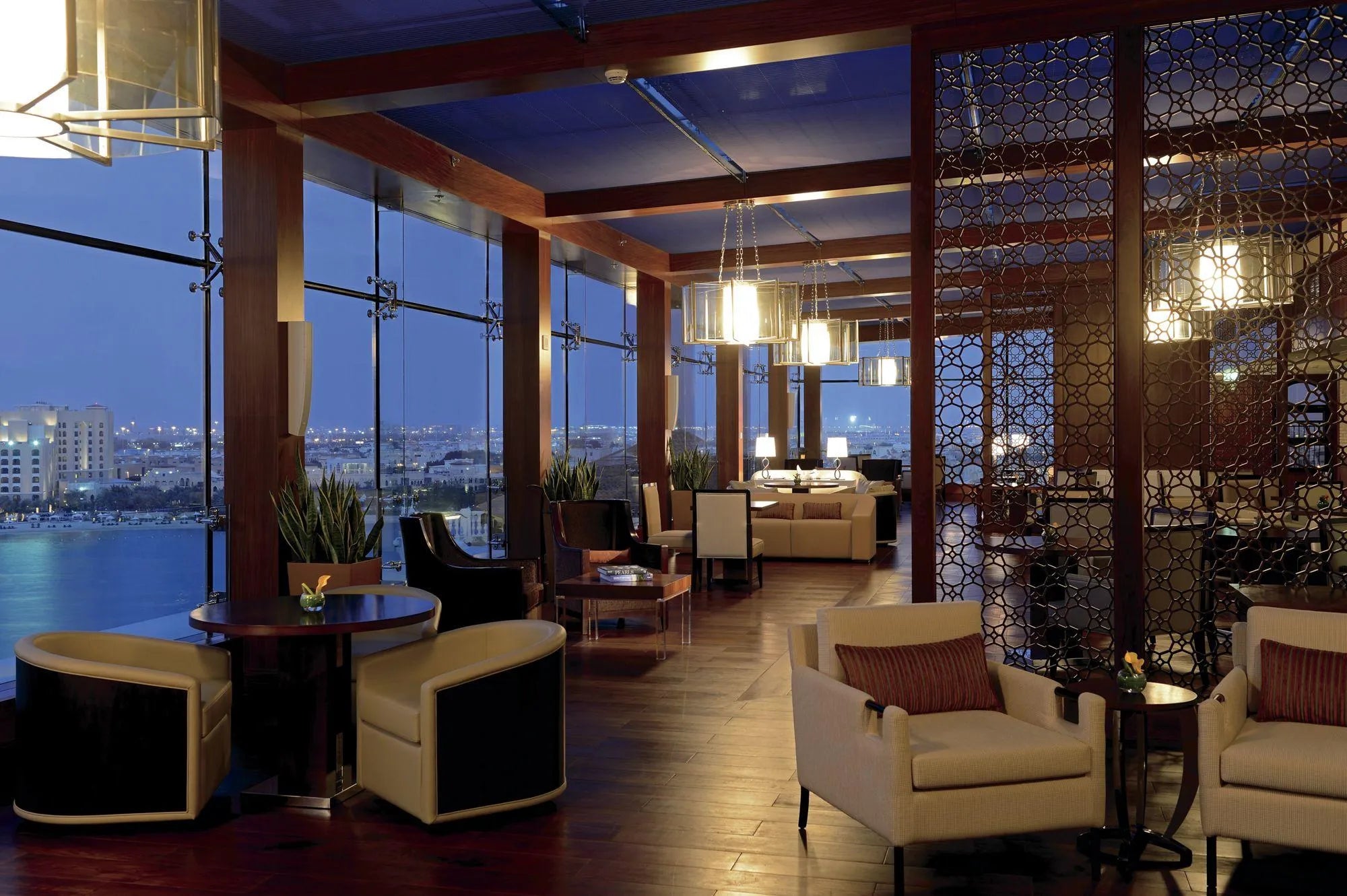 Club Lounge at The Ritz-Carlton Abu Dhabi Grand Canal, Abu Dhabi, United Arab Emirates.