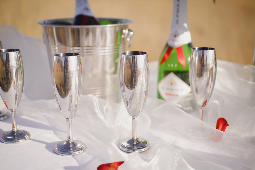 An age old ballooning tradition - champagne celebration on landing
