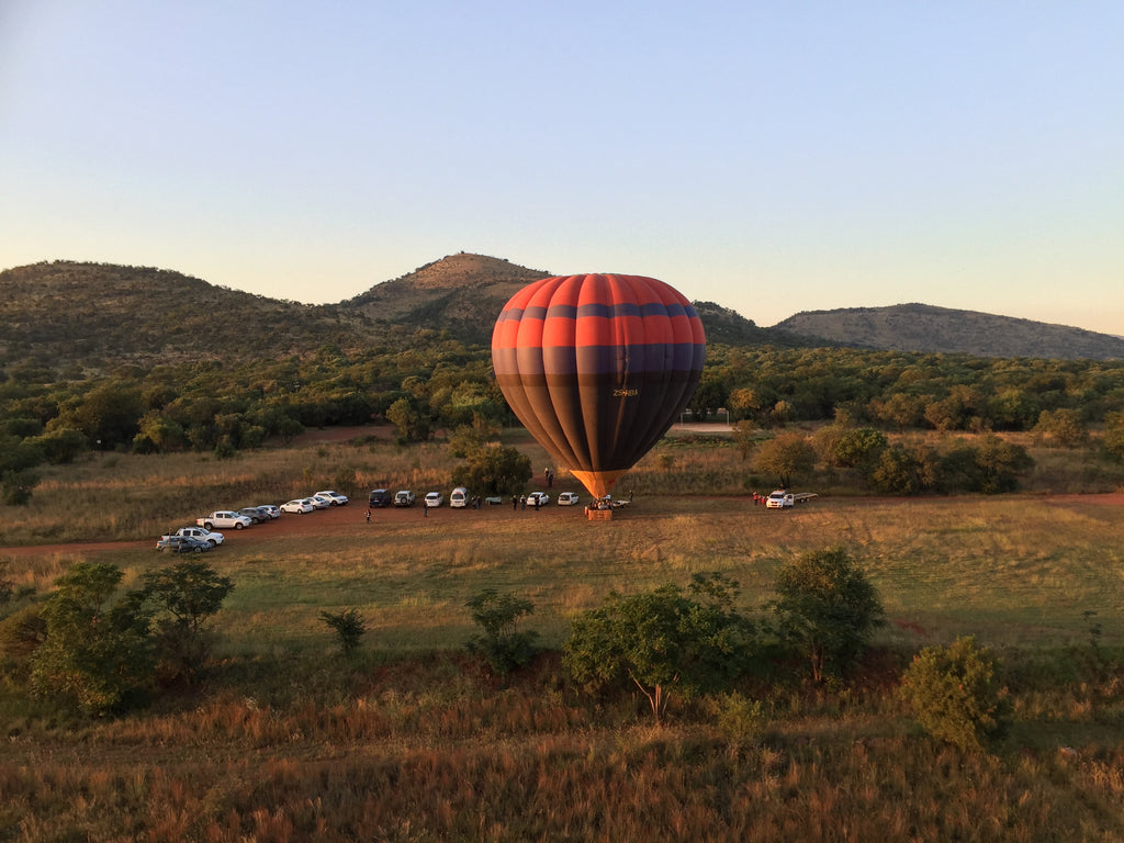 Aerial view of Life Ballooning's launch site on the banks of Hartbeespoort Dam