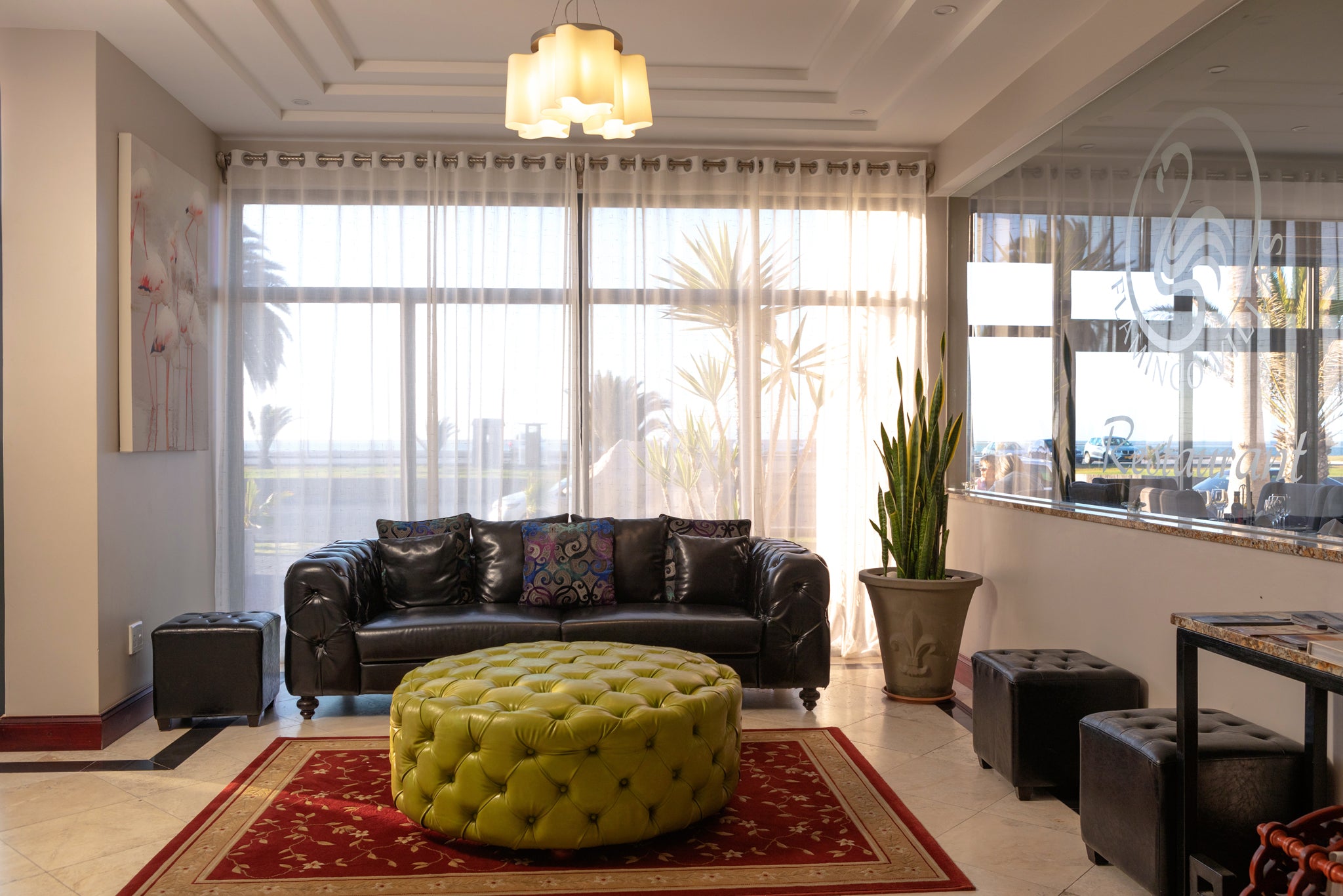 The inviting reception area