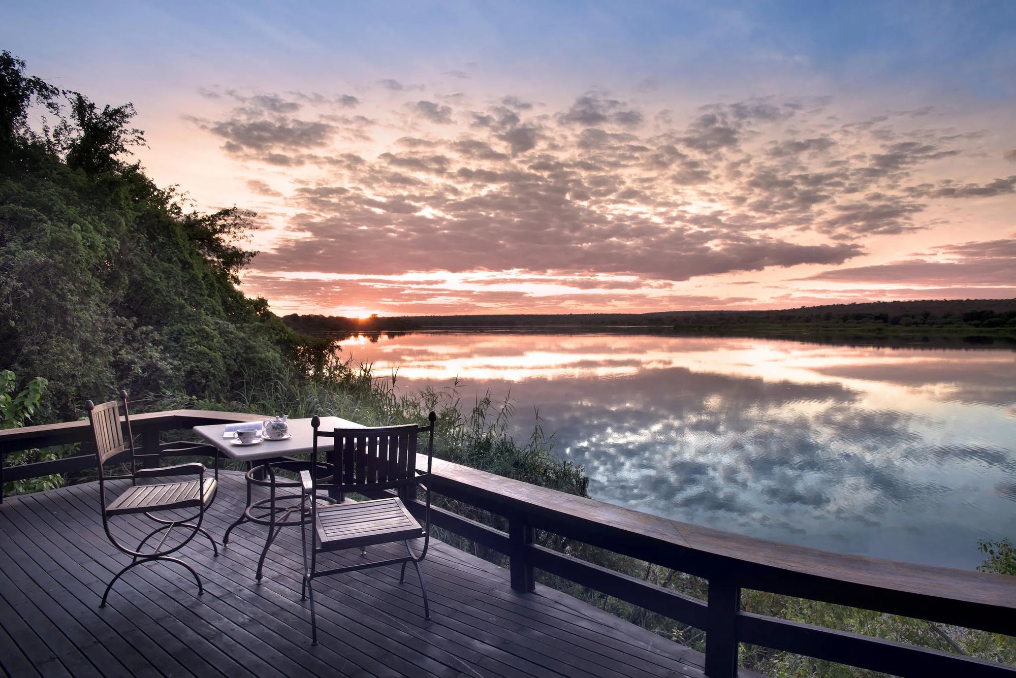 Sunrise from your room at Royal Chundu Zambezi River Lodge, Victoria Falls (Zambia), Zambia.