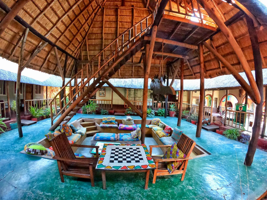Jollyboys famous 'Pillow Pit' at Jollyboys Backpackers & Camp, Livingstone, Zambia.