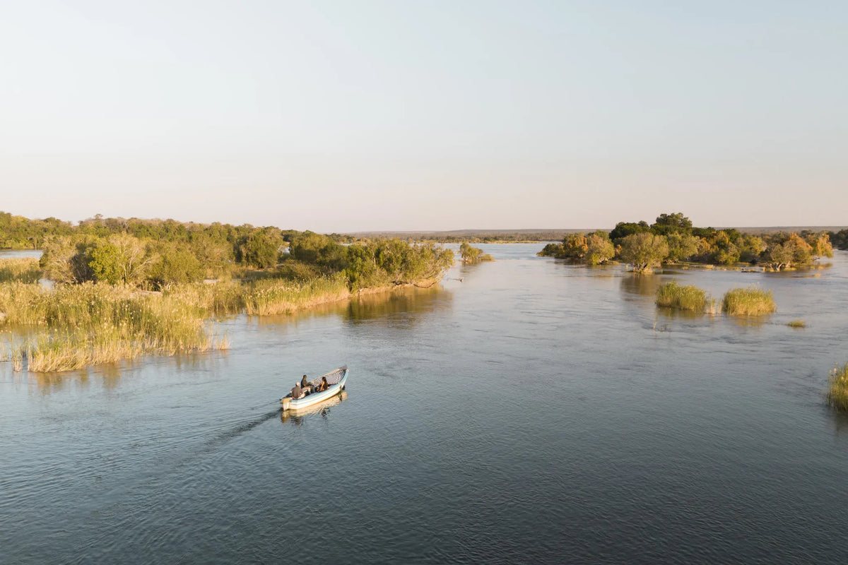 Cruise to Sandbar Sundowners at Tongabezi Lodge, Victoria Falls (Zambia), Zambia.