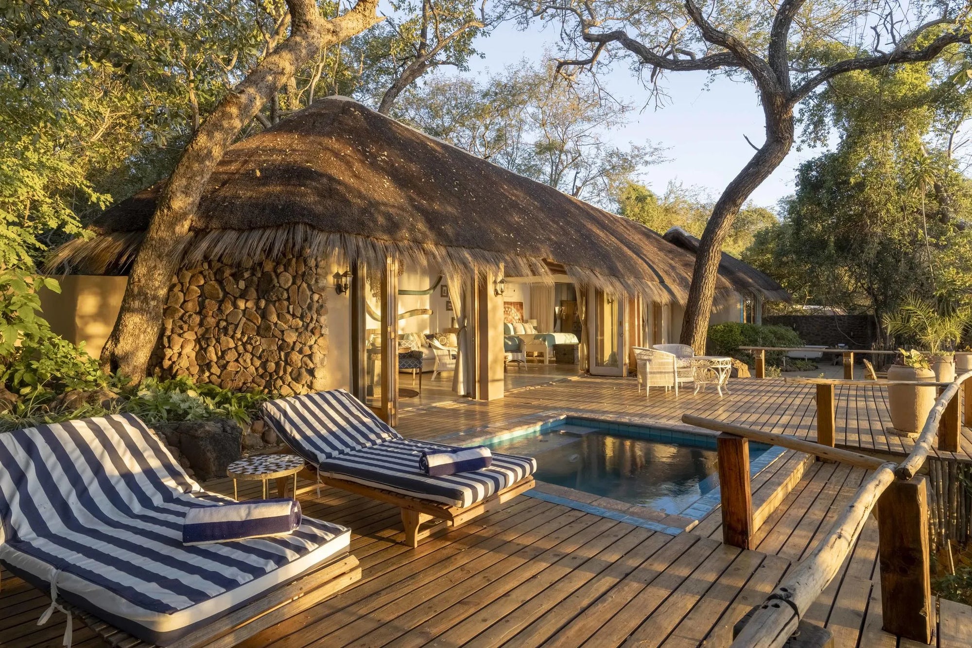Honeymoon House Private Plunge Pool at Tongabezi Lodge, Victoria Falls (Zambia), Zambia.