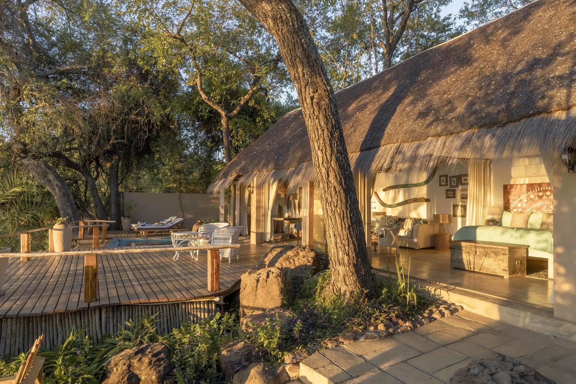 Honeymoon House Exterior at Tongabezi Lodge, Victoria Falls (Zambia), Zambia.
