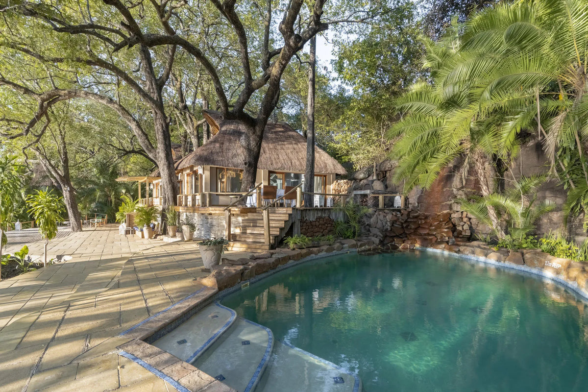 Main Area Pool 1/2 (Rock Pool) at Tongabezi Lodge, Victoria Falls (Zambia), Zambia.