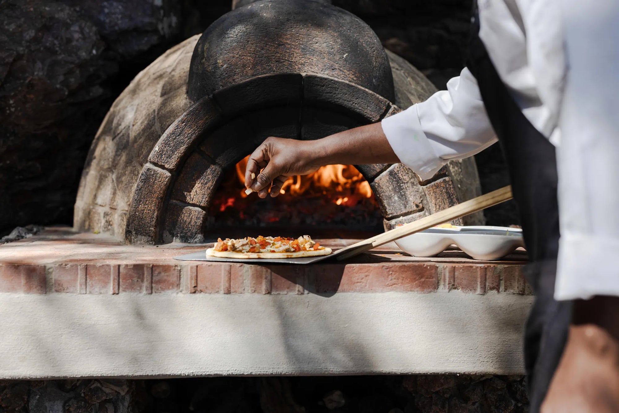 Pizza at Tongabezi Lodge, Victoria Falls (Zambia), Zambia.