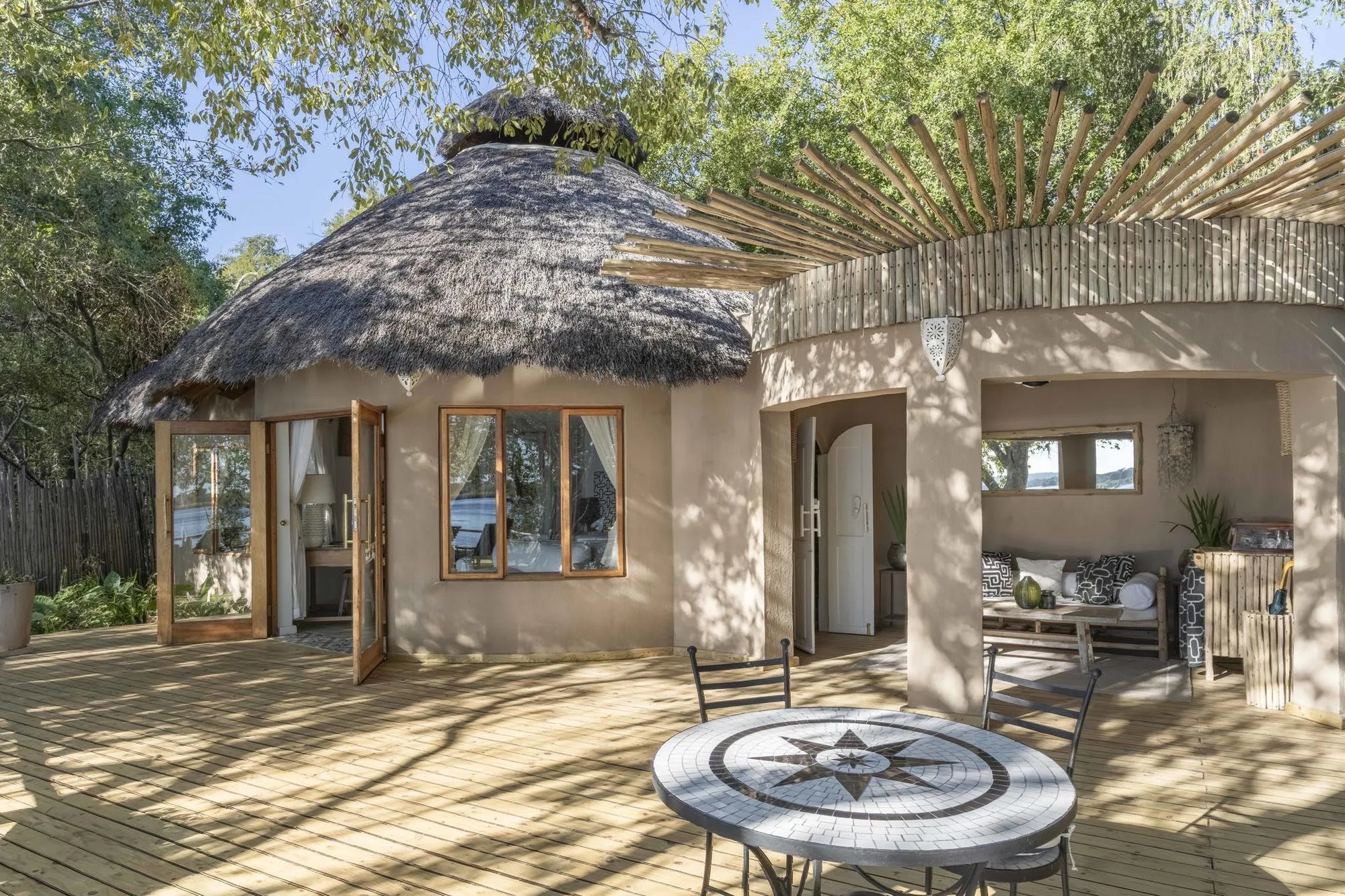 River Cottage Exterior at Tongabezi Lodge, Victoria Falls (Zambia), Zambia.