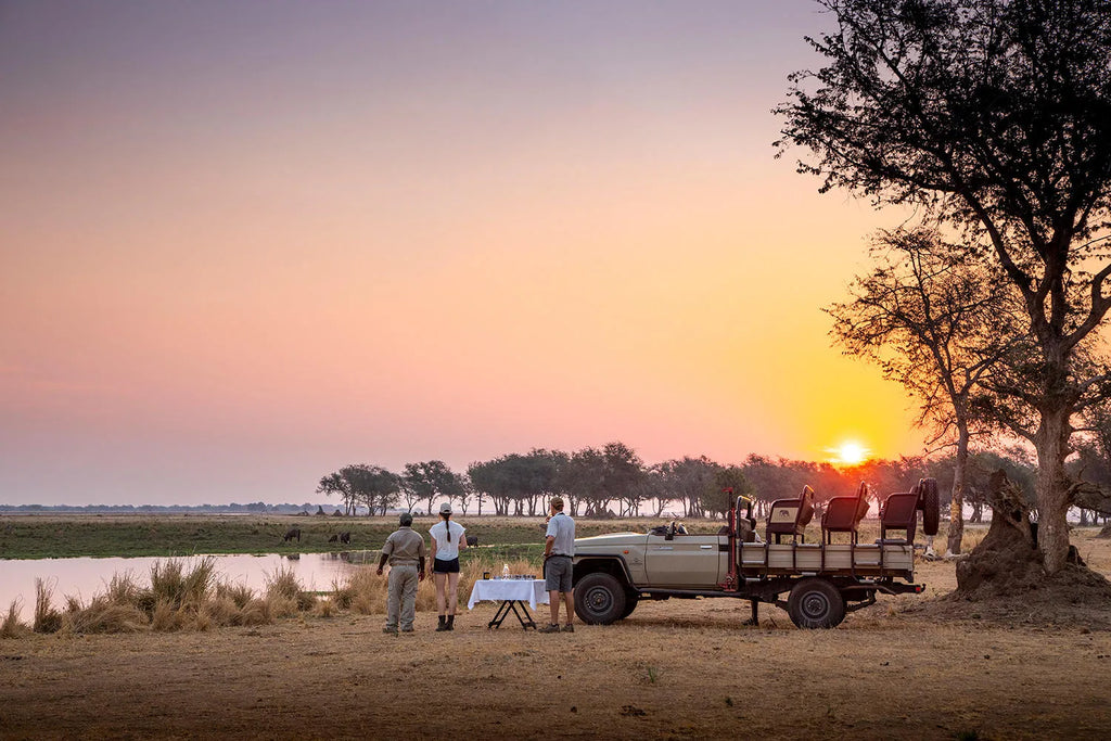 Chiawa Camp - sundowners at Chiawa Safaris - Chiawa Camp, Lower Zambezi, Zambia.