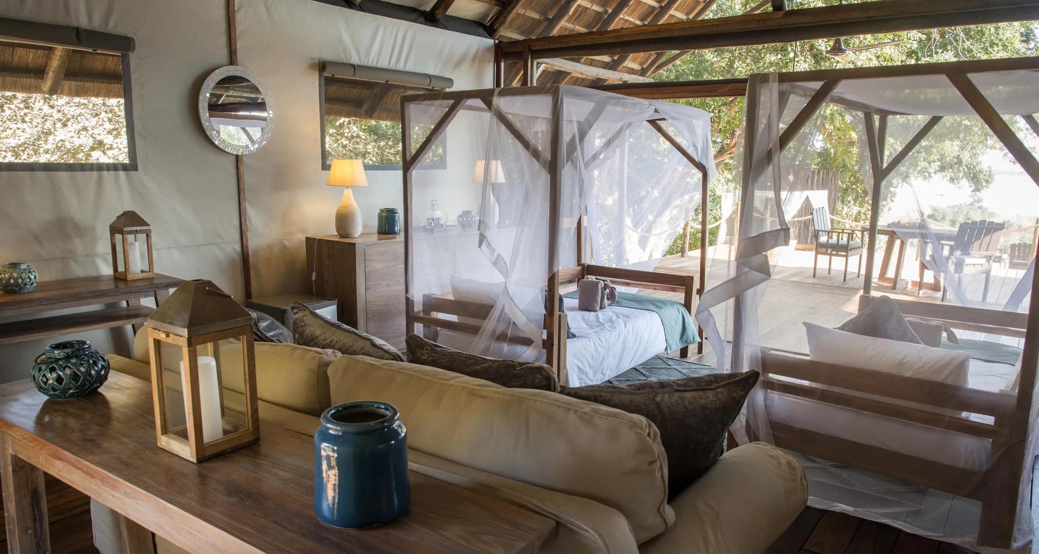 Chiawa Camp SAFARI SUITE Family Set Up
