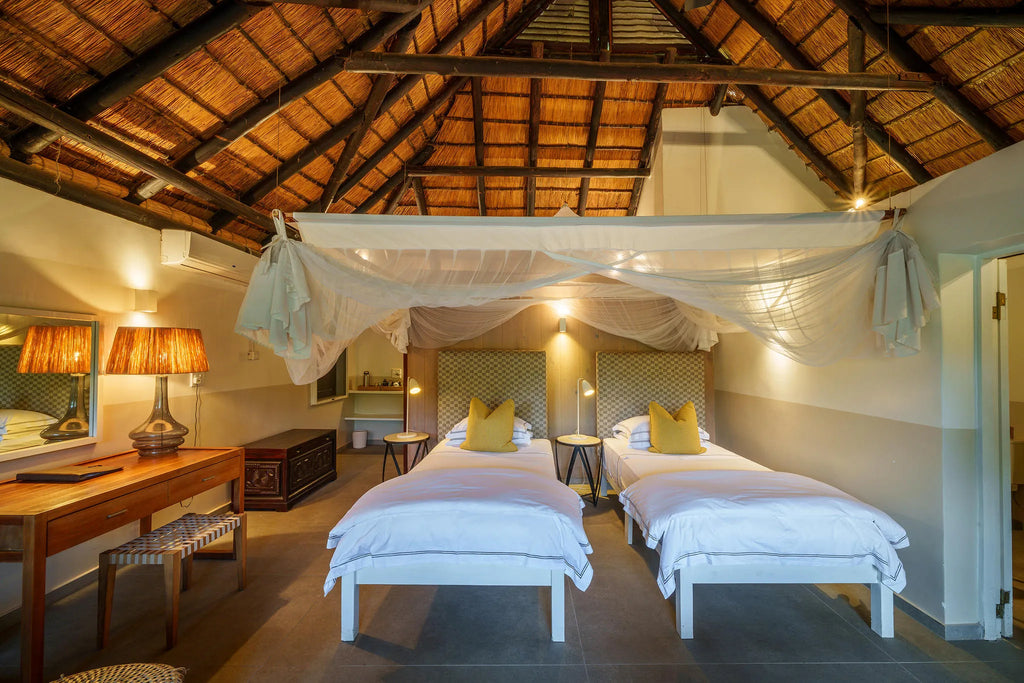 Mfuwe Lodge chalet at Mfuwe Lodge, South Luangwa National Park, Zambia.