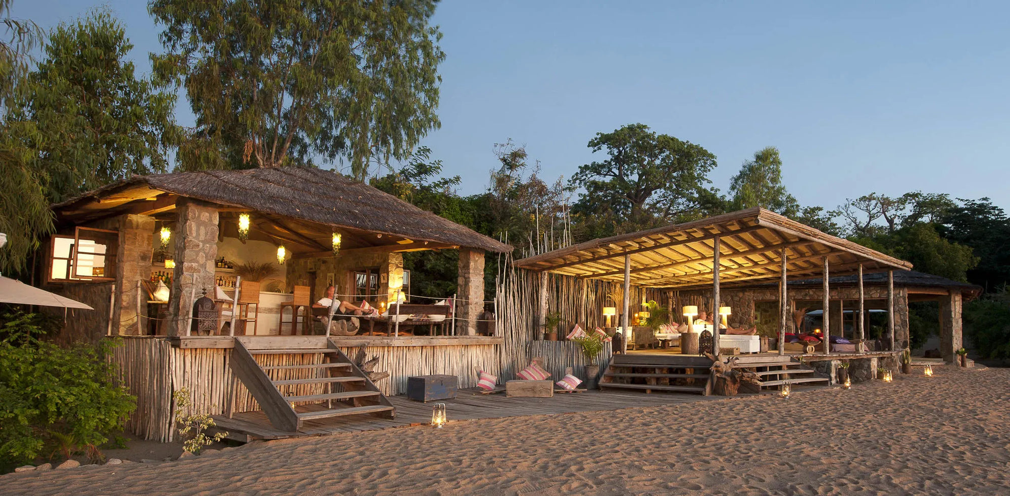 Kaya Mawa - Lounge and Bar Area at Kaya Mawa, Likoma Island, Malawi.