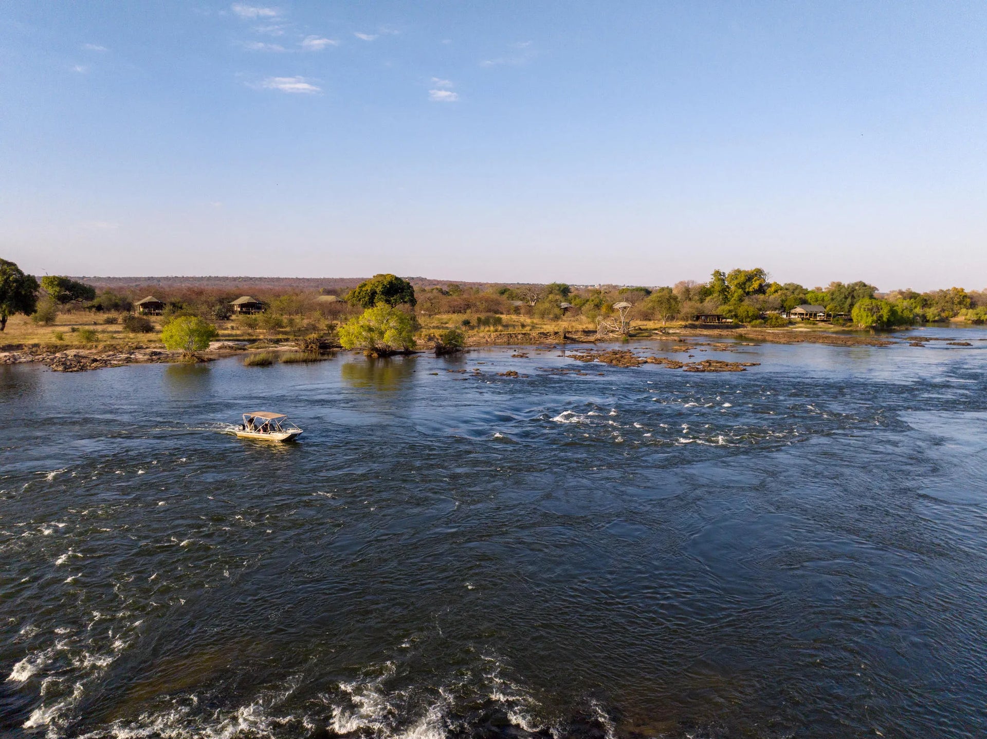 Toka Leya Camp at Wilderness Toka Leya, Livingstone, Zambia.