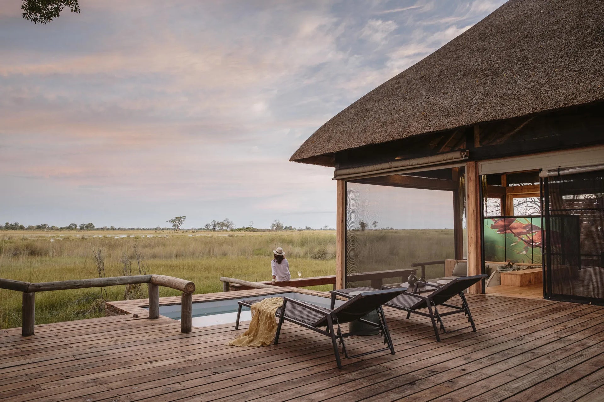 Wilderness Vumbura Plains at Wilderness Vumbura Plains, Okavango Delta, Botswana.