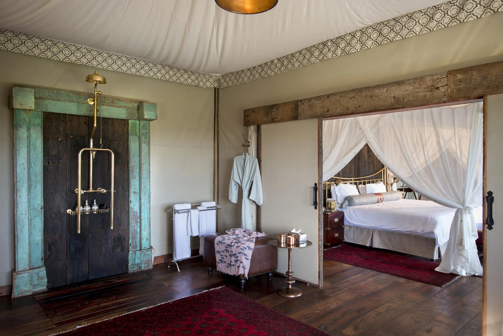Duba Plains Guest Suite Bathroom at Duba Plains Camp, Duba Plains Private Reserve, Botswana.