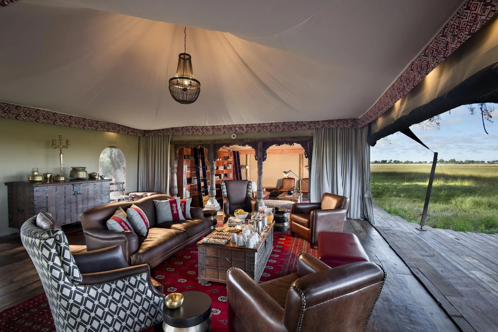 Duba Plains Main Area at Duba Plains Camp, Duba Plains Private Reserve, Botswana.