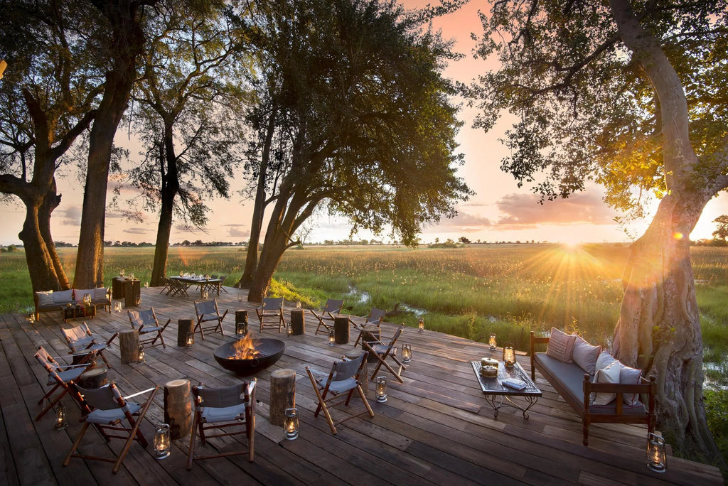 Duba Plains Main Deck at Duba Plains Camp, Duba Plains Private Reserve, Botswana.