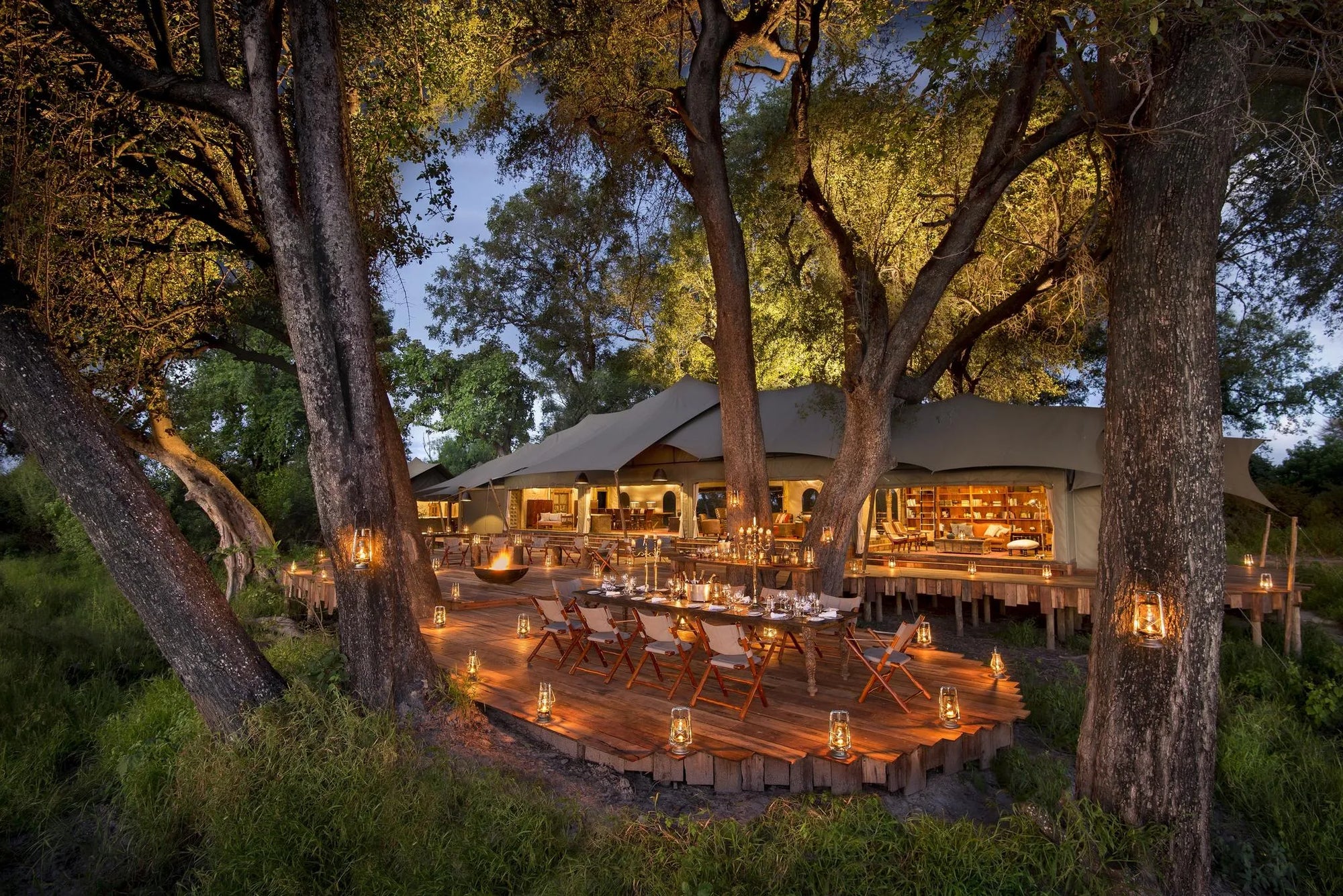 Duba Plains Main Area at Duba Plains Camp, Duba Plains Private Reserve, Botswana.