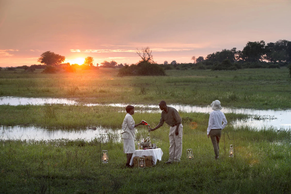 Duba Sundowners at Duba Plains Camp, Duba Plains Private Reserve, Botswana.