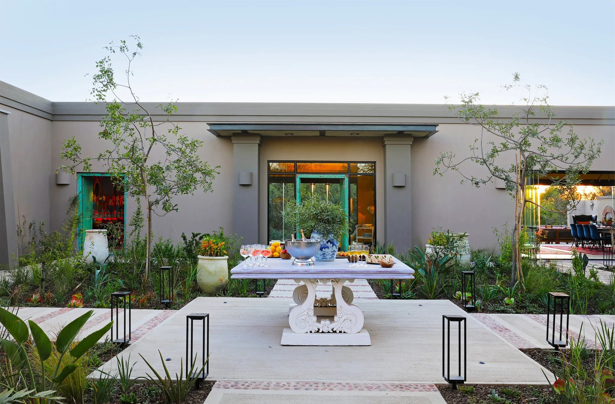 Africa House Courtyard at Africa House at Royal Malewane, Thornybush Game Reserve, South Africa.
