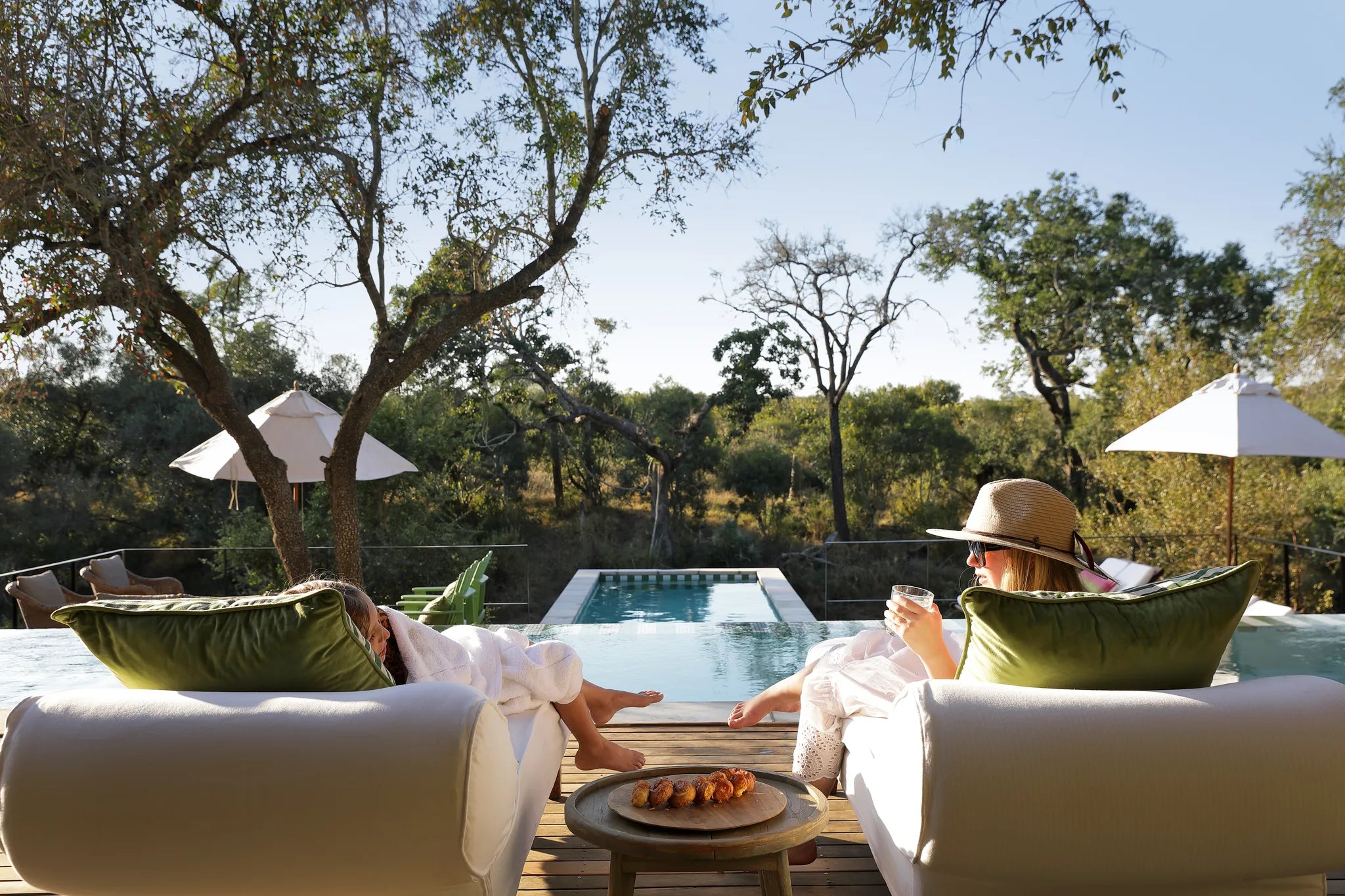 Africa House Relaxation Deck at Africa House at Royal Malewane, Thornybush Game Reserve, South Africa.