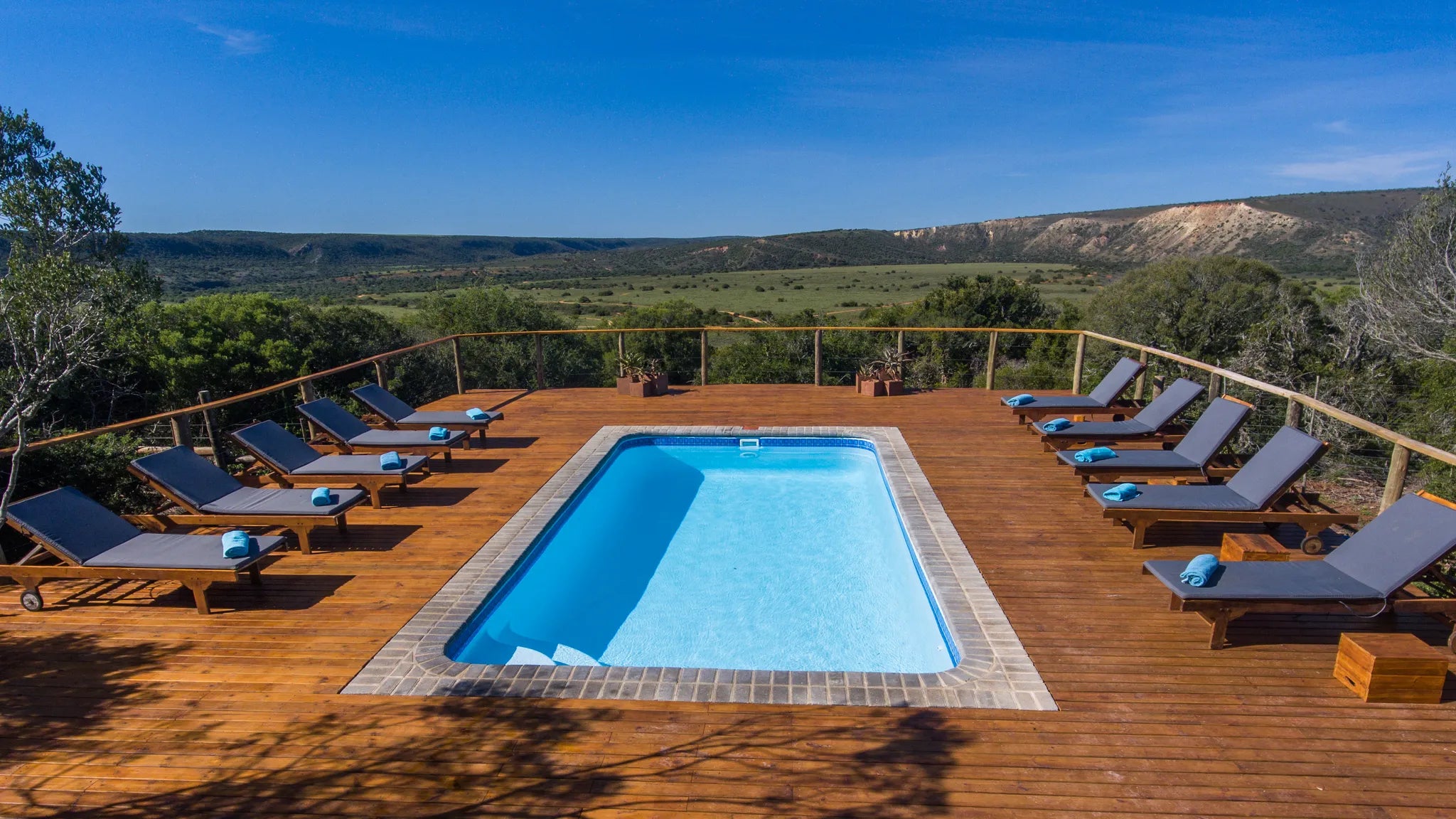 Swimming Pool at Amakhala Woodbury Tented Camp, Amakhala Game Reserve, South Africa.