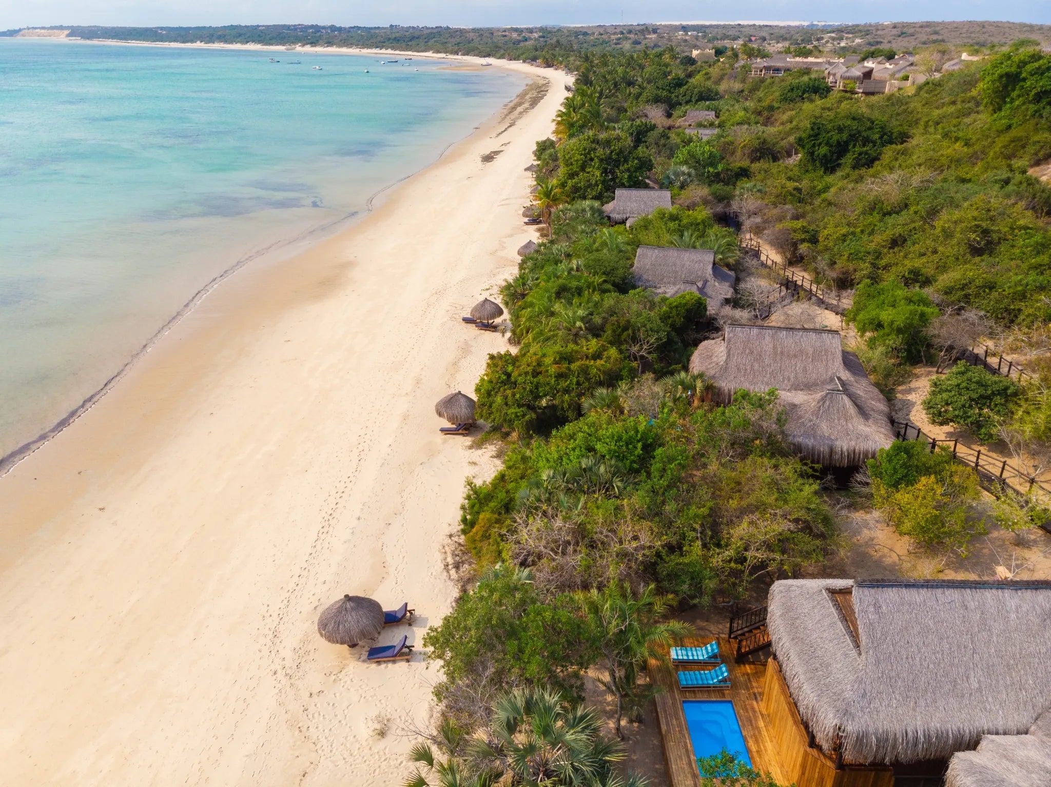 Aerial View at Anantara Bazaruto Island Resort, Bazaruto Archipelago, Mozambique.