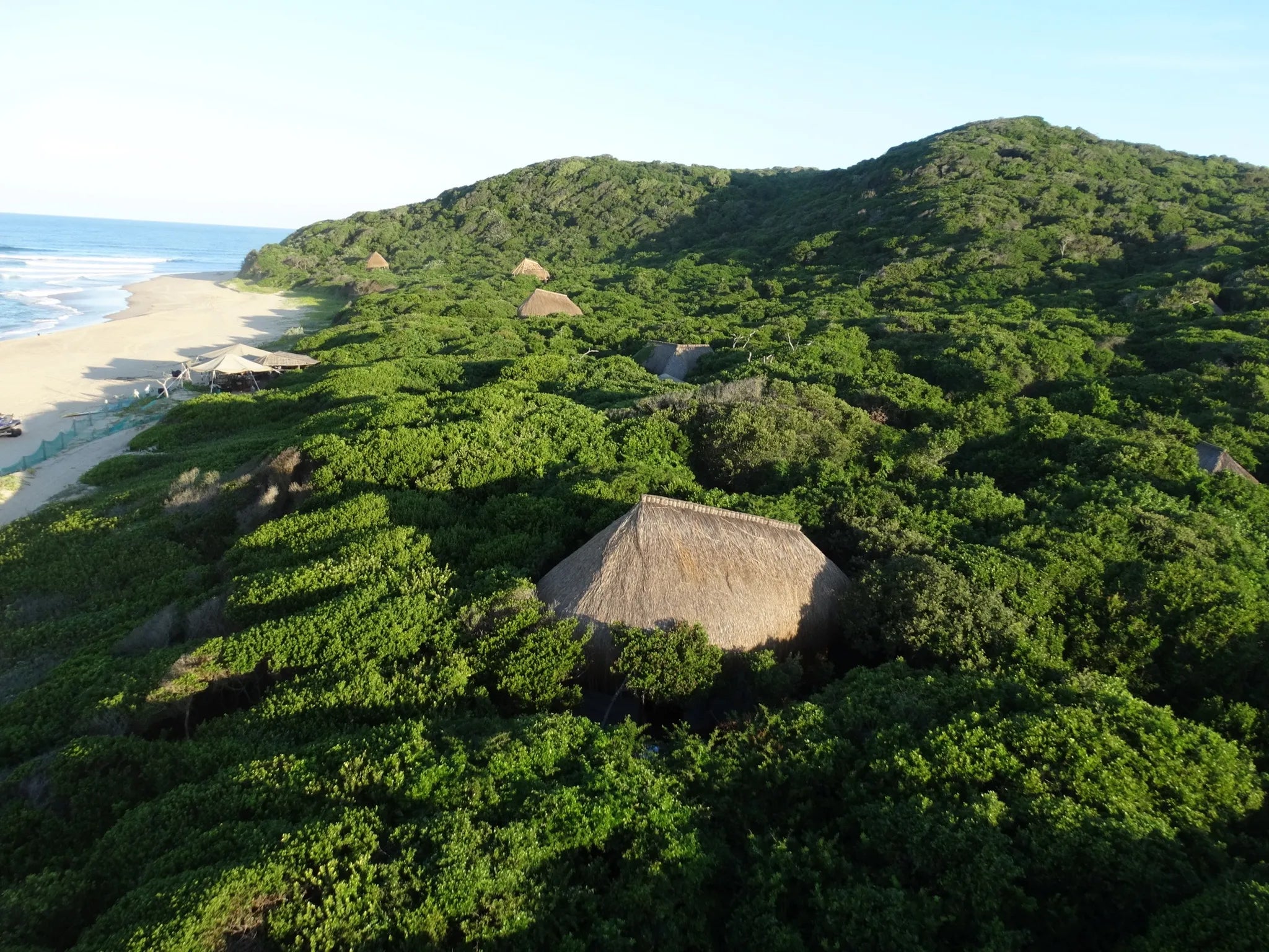 Anvil Bay Aerial View at Anvil Bay Lodge, Maputo Special Reserve, Mozambique.