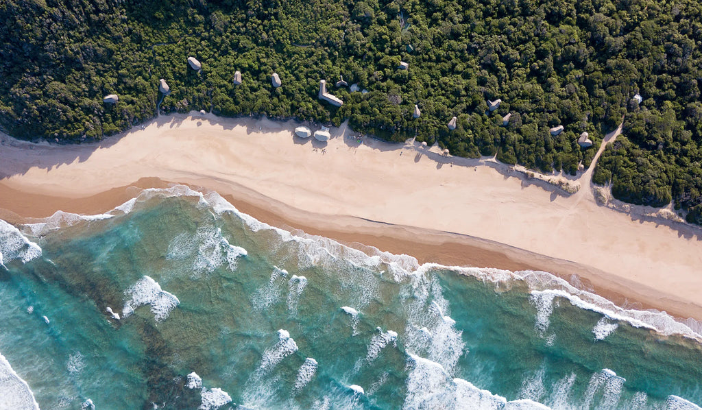 A birds-eye view of Anvil Bay at Anvil Bay Lodge, Maputo Special Reserve, Mozambique.