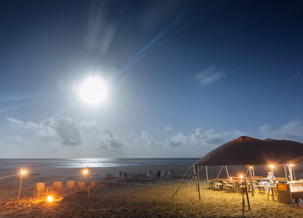 Beach Dining at Anvil Bay Lodge, Maputo Special Reserve, Mozambique.