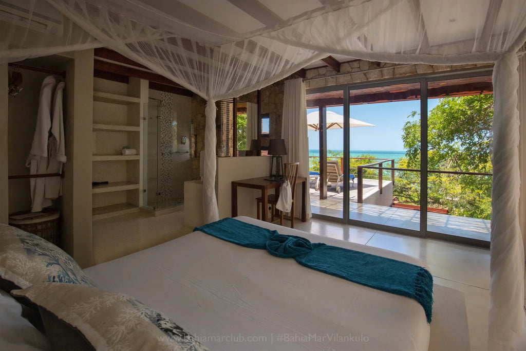 Sea view bedrooms at Bahia Mar Boutique Hotel, Vilankulos, Mozambique.