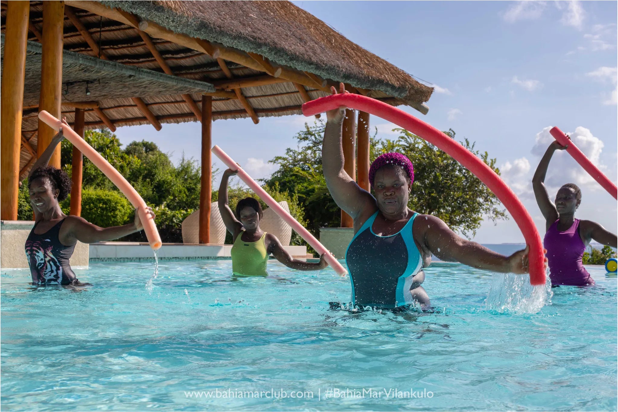 Aquafitness class at Bahia Mar Boutique Hotel, Vilankulos, Mozambique.